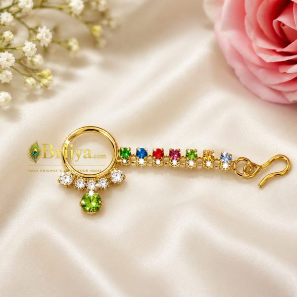 Beautiful Multi White Stone Radha Nath(2inch)