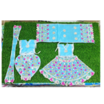Sky Blue Yugal Jodi Poshak for Radha Krishna 9 inch idol set