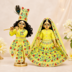 Beautiful resham embroidery white 9 inch yugal jodi poshak