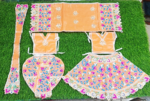 Beautiful resham embroidery white 9 inch yugal jodi poshak