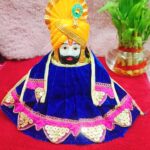 Blue Shaneel Lace Work Khattu Shyam Poshak