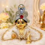 White stone moephank desgine mukut for gopal ji