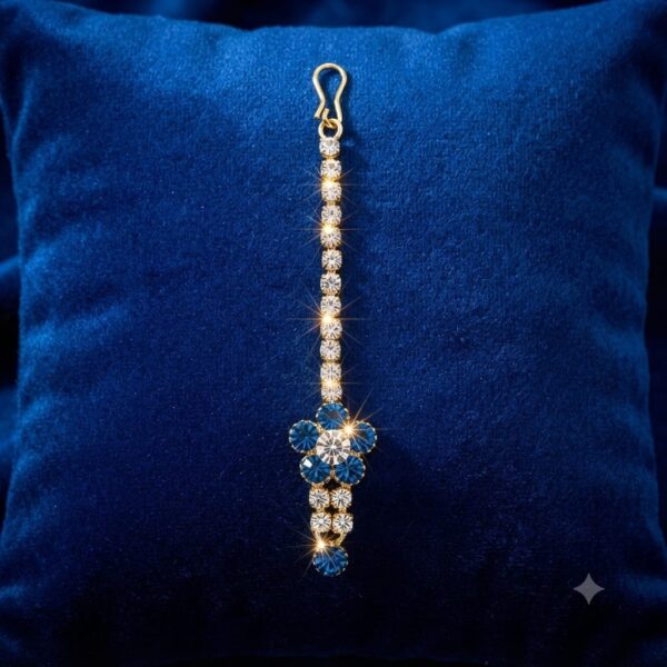 Fancy Skyblue Maag Tika For Radha Ji (2.5 inch)