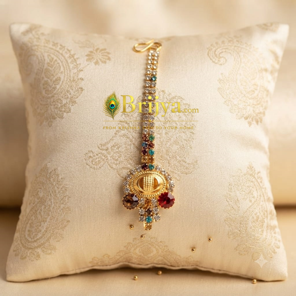 Gold Plated Multi Stone Radha rani Maag Tika