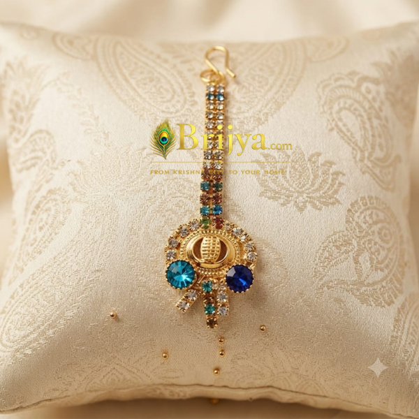 Gold Plated Multi Stone Radha rani Maag Tika
