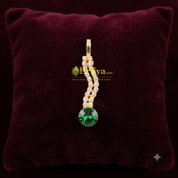 Green Stone Maag Tika For Radharani(1inch)