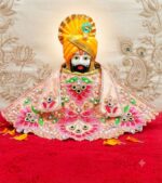 Heavy Pearl Stone Work Peach vastra For khattu shyam baba