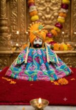 Heavy Resham embroidery SkyBlue Khattu Shyam Baba Poshak