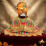 Orange silk fabric full embroidery Poshak For Khattu Baba