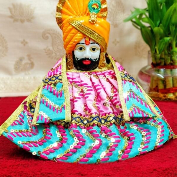 Pink green thread sequence embroidery For Khattu baba dress