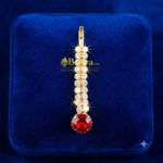 Red Stone Maag Tika For Radharani (1inch)