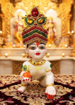 Heavy Golden pearl work with stone mukut for God