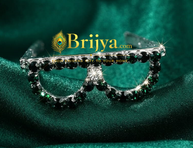 green stone goggles For Gopal Ji(1.5 inch ) Green stone goggles For Gopal Ji(1.5 inch )