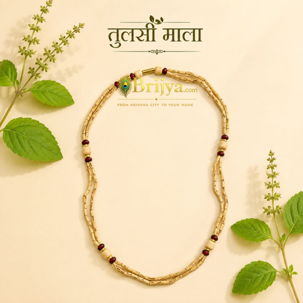 3 layar Tulsi Prayer Mala with Red chandan Dana