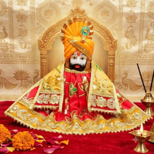 Heavy Kalabattu Pearl Work Red Khattu Shyam Poshak
