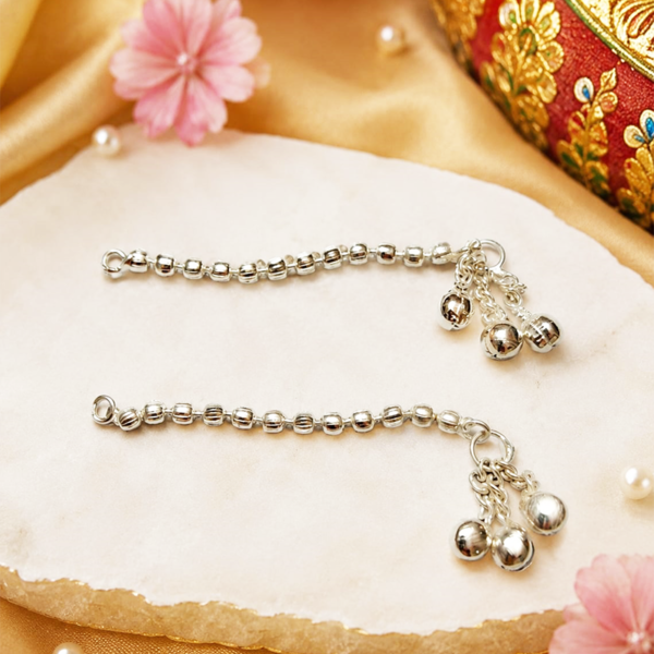 Elegent silvar payal with ghungroo For laddu gopal ji